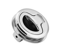 AOWINHIT Loquet de Trappe à Tirer Affleurant en Alliage de Zinc 1,5 Pouces Loquet à Claquement Robuste avec Finition de Polissage Miroir pour Trappe de Pont de Bateau Marin RV ARG