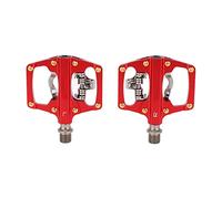 AOWINHIT MEROCA Pédales de Vélo à Double Plate-Forme avec côté Plat Conception Multi-Usage Légère pour Le Cyclisme de Montagne en Alliage D'aluminium 1 Paire (Rouge (en boîte))