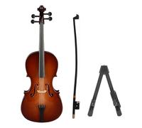 AOWINHIT Mini Modèle de Violoncelle en Bois avec Support, Artisanat Exquis, Cadeau pour les Amateurs de Musique, Tilleul, Violoncelle à 4 Cordes, 1 Ensemble (18 cm)