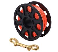 AOWINHIT Moulinet de Plongée Sous-marine de 30M avec Fil Orange Fluorescent pour un Enroulement et des Manœuvres Faciles dans les Activités de Plongée en Eau Froide (Noire)