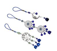 AOWINHIT Ornement de Lune D’Oeil Bleu, Taille D’amulette de Bonne Chance | Matériau en alliage de fer, Empêche la décoloration, Convient aux jardins, Décor de miroir de voiture
