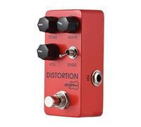 AOWINHIT Pédale D'effets de Guitare à Distorsion en Métal, Son Agressif, Commandes Personnalisées pour les Performances en Direct, Alliage D'aluminium Rouge, 1 unité