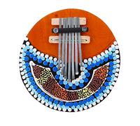 AOWINHIT Piano à Pouces Mbira à 7 Touches - Coque de Noix de Coco avec Grain de Bois Naturel pour la Création Musicale et L'éducation - Instrument Portable pour Adultes et Enfants