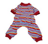 AOWINHIT Pyjama rayé pour Chiens de Petite et Moyenne Taille (S) | Polyester doux, rayures élégantes, utilisation intérieure et extérieure, ajustement léger et confortable