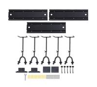 AOWINHIT Rack de Montage Mural de Guitare avec 5 Crochets Réglables Cintre D'instrument de Musique pour Guitares Basses Affichage de Sauvegarde, Crochets Réglables Stand de Guitare en