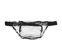 AOWINHIT Sac Banane Transparent avec Fermeture éclair pour Un Accès Facile, adapté aux événements de Voyage et aux Concerts, Matériau PVC (Noire)