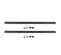 AOWINHIT Système D'arrimage en L en Aluminium, Lot de 2 Rails de 1 Mètre avec Embouts à Anneau Rond pour Motos, Quads et Motos Tout-Terrain (Noir)