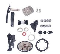 AOWINHIT Système de Changement de Vitesse pour Vélo à 9 Vitesses avec Volant D'inertie en Acier Haute Résistance, Pédalier Léger pour les Amateurs de Cyclisme, Aluminium Durable 50T (Plateau 34 dents)