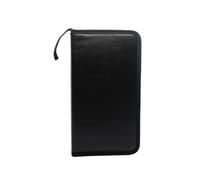 AOWIS Étui CD/DVD en cuir synthétique - Capacité de 80 rangements avec fermeture éclair pour économiser de l'espace dans les voitures et les maisons (Noir)