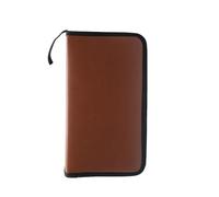 AOWIS Étui CD/DVD en cuir synthétique - Capacité de 80 rangements pour DVD/VCD - Avec fermeture éclair - Gain de place dans les voitures et les maisons - Marron