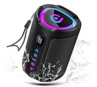 aowoka Enceinte Bluetooth Portable sans Fil avec lumière LED, Écran Numérique Intelligent+Smart EQ, Bluetooth 5.4, Bass Puissantes, 24 hrs, Étanche IPX7, Speaker pour Voyage/Sport/Fête/Vélo