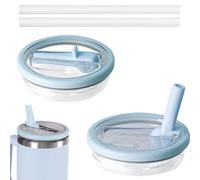 AOWVUTS 2 Pièces Couvercles de Rechange pour Gobelets 40oz Stanley Cup Couvercle Étanche Couvercle Réutilisable Anti-Fuite avec 2 Paille Couvercles de Remplacement pour Stanley Cup (Bleu)