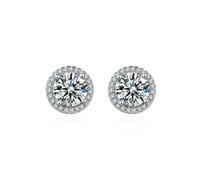 AOWVUTS Boucles d’Oreilles Argent 925 Pour Femme Fille Hypoallergéniques Boucles d'Oreilles en Cristal avec Zircone Cubique Clous d'Oreilles en Diamant Bijoux Cadeau pour Mariage