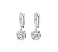 AOWVUTS Boucles d'Oreilles Créoles pour Femme Hypoallergéniques Boucles d'Oreilles Pendantes en Argent Sterling 925 avec Zircone Boucles d'Oreilles Huggie en Diamant Bijoux Cadeau pour Mariage (B)