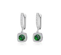 AOWVUTS Boucles d'Oreilles Créoles pour Femme Hypoallergéniques Boucles d'Oreilles Pendantes en Argent Sterling 925 avec Zircone Boucles d'Oreilles Huggie en Diamant Bijoux Cadeau pour Mariage (V)