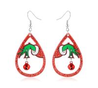 AOWVUTS Boucles d'Oreilles de Noël pour Femme Boucle D'oreilles Pendantes Père Noel Boucles d'Oreilles de Bonhomme en Pain d'épice de Noel Bijoux Arbres de Noël Cadeau pour Filles Nouvel Fête