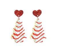 AOWVUTS Boucles d'Oreilles de Noël pour Femme Boucle D'oreilles Pendantes Père Noel Boucles d'Oreilles de Bonhomme en Pain d'épice de Noel Bijoux Arbres de Noël Cadeau pour Filles Nouvel Fête