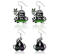 AOWVUTS Boucles d'oreilles Halloween Femme Boucles d'oreilles Pendante Squelette CrâNe Tombale Cercueil Serpent Bijoux Acrylique Cadeau Jour Des Morts Horreurs d'Halloween Decoration de Fête
