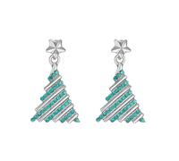 AOWVUTS Boucles d'oreilles Noël Boucles D'oreilles Arbre De Noël Cristal Brillant Boucles d'oreilles Pendantes Cristal Brillant Élégantes Bijoux de Noël Hypoallergénique pour Femmes Filles (D)
