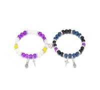 AOWVUTS Bracelet Magnétique Couple Bracelets Demon Hunter Bracelet Tissé Kpop Rumi Réglable Bracelets d'Amitié Connecté Perles Cosplay Costume Bijoux Cadeaux pour Meilleurs Amis Copines Soeurs (B)