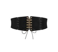 AOWVUTS Ceinture Corset en Cuir pour Femme à Lacets Élastique Rétro Large Bande Vintage Bustier pour Steampunk Pirate Waspie Médiévale