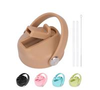 AOWVUTS Couvercle Étanché pour Hydro Flask Couvercle de Paille de Remplacement pour Hydro Flask 32 oz Couvercles de Protection Réutilisable Amovible Accessoires avec 2 Pailles 1 Brosse (Marron)