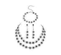 AOWVUTS Parure Mariage Bijoux pour Femme Cubique Zircone Collier Boucles D'oreilles Pendantes et Bracelet Ensemble Cristal Strass pour Mariage Fiançailles Mariée Demoiselle d'honneur Fête