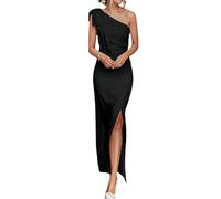 AOWVUTS Robe de Soirée Longue Femme Sexy Maxi Robes à Épaules Dénudées Élégante Robe sans Manches Fendue Robes Bal de Promo Bodycon Slim Moulante pour Mariage Party Gala Nuit Cocktail