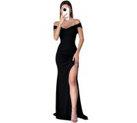 AOWVUTS Robe de soirée maxi formelle sexy sans manches à épaules dénudées pour femme, robe de bal, élégante, fente haute, robe de bal pour invitées de mariage, demoiselles d'honneur, fête, cocktail