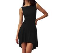 AOWVUTS Robe Femme Élégante Mini Robe sans Manches Robes Courte A-Ligne Bodycon Robes Sexy d'Été Moulante Décontractée pour Soirée Cocktail Fête Clubbing Discothèque