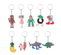 AOWVUTS Set de 9 Porte-clés Tung Tung Tung Sahur Figures, Jouets Brainrot Italiens Collectionnables Porte-clés de Cartable, Ballerina Capuccina Figurines en 3D, Cadeau pour Décoration