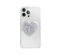 AOWVUTS Supports de Téléphone Support Coeur à Paillettes Compatible Poignée Grip Extensibles Base Rétractable et Créatif Airbag Support pour Smartphones et Tablettes (Bleu)