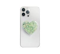 AOWVUTS Supports de Téléphone Support Coeur à Paillettes Compatible Poignée Grip Extensibles Base Rétractable et Créatif Airbag Support pour Smartphones et Tablettes (Vert)