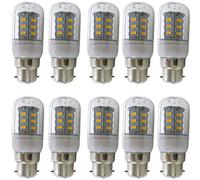 Aoxdi Ampoule LED B22 4W, Blanc chaud, 24 SMD 5730 Ampoules LED à Baïonnette, Non Dimmable, AC220-240V, Lot de 10