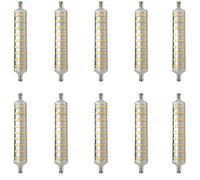 Aoxdi R7s 118mm Ampoule LED 10W, Blanc Chaud, 108 SMD 2835 LED Linéaire Double Culot Spot, AC220-240V, Lot de 10