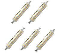 Aoxdi R7s 118mm Ampoule LED 10W, Blanc Chaud, 108 SMD 2835 LED Linéaire Double Culot Spot, AC220-240V, Lot de 5