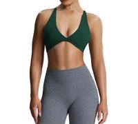 Aoxjox - Sienna - Soutien-Gorge de Sport pour Femme, Dos Nu, rembourré, à Faible Impact, débardeur de Yoga Court, Taille S