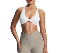Aoxjox Soutien-Gorge de Sport rembourré Satara à Faible Impact pour Femme, Blanc, Taille M
