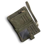 AOXONEL Petit Portefeuille en Cuir à Deux Volets pour Femme avec Blocage RFID avec Porte-Cartes et fenêtre pour Carte d'identité Violet 3, Violet3, Small, Vintage (Army Green)