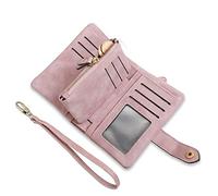 AOXONEL Petit Portefeuille en Cuir à Deux Volets pour Femme avec Blocage RFID avec Porte-Cartes et fenêtre pour Carte d'identité Violet 3, Violet3, Small, Vintage (Pink)