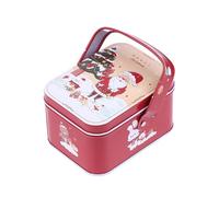 AOYEAH Conteneur de stockage de fer-blanc de biscuit de Noël, multi-utilisation pour des décorations de friandises, boîte de Noël