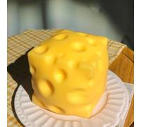 AOYEAH Easy Sqweezy Super Cheesy - Squeeze This Big, Fun, Squishy, Lente Hausse, Bloc géant Extra Doux de Fromage pour Le soulagement du Stress-Jaune Doux Rebond nouveauté Cadeau Mignon Party Favors