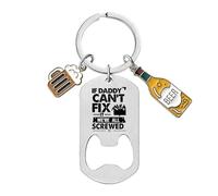AOYEAH Porte-clés fête des pères, Unique multifonctionnel voiture porte-clés, décapsuleur décoratif, Love You Daddy Keychain accessoires