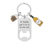 AOYEAH Porte-clés fête des pères, Unique multifonctionnel voiture porte-clés, décapsuleur décoratif, Love You Daddy Keychain accessoires