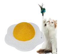 AOYEBO Arbre à chat en forme d'œuf poché - Surface texturée en peluche avec base large, protection de meubles pour chats/chatons d'intérieur (prévention des dommages causés par les griffes)