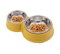 AOYEBO Ensemble de deux bols en acier inoxydable - Base antidérapante amovible en polypropylène et design anti-déversement, bols de nourriture et d'eau pour chiens de petite, moyenne et grande taille