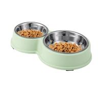 AOYEBO Ensemble de deux bols en acier inoxydable - Base antidérapante amovible en polypropylène et design anti-déversement, bols de nourriture et d'eau pour chiens de petite, moyenne et grande taille