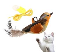 AOYEBO Jouet pour chat à suspendre - Fait à la main en plumes et tissu - Stimulation sonore interactive pour chats d'intérieur - Instinct de chasse (C)