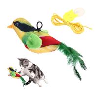 AOYEBO Jouet pour chat à suspendre - Fait à la main en plumes et tissu - Stimulation sonore interactive pour chats d'intérieur - Instinct de chasse (A)