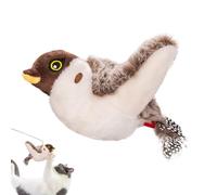 AOYEBO Jouet pour chat en forme d'oiseau flottant avec sons de grimacement - Mouvement volant rechargeable et pochette à herbe à chat, oiseau interactif en peluche pour chats d'intérieur (3 modes)